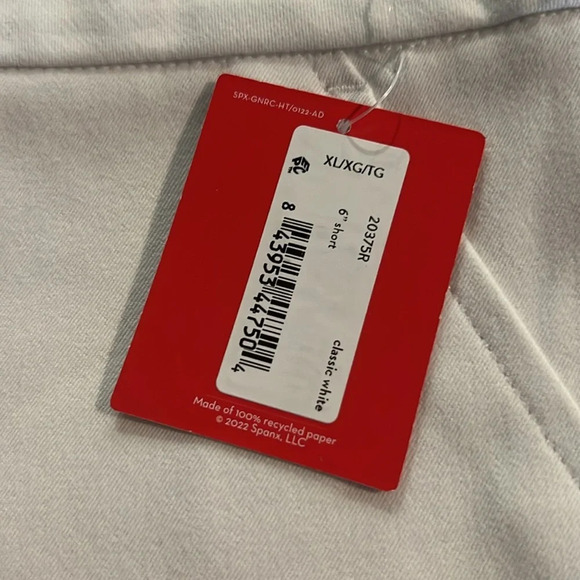 SPANX On The Go Polished 6” White Stretch High Rise Shorts Size XL NWT - Picture 14 of 16